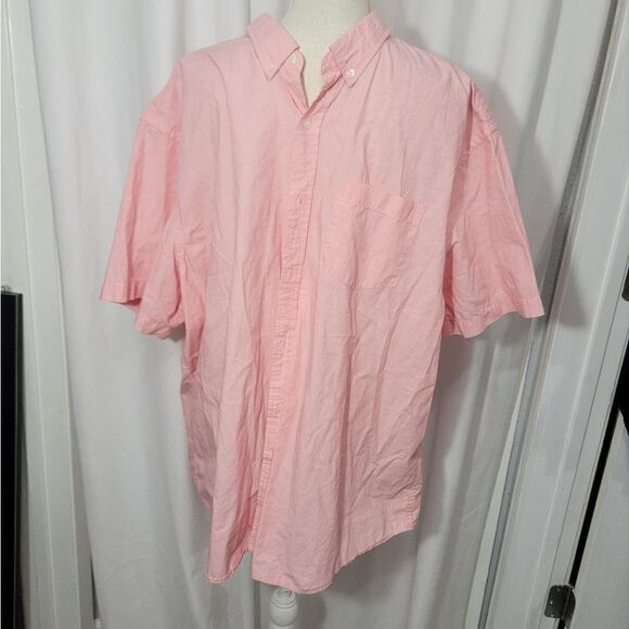 Old navy slim fit button up shirt pink sz 3xl - Picture 2 of 7